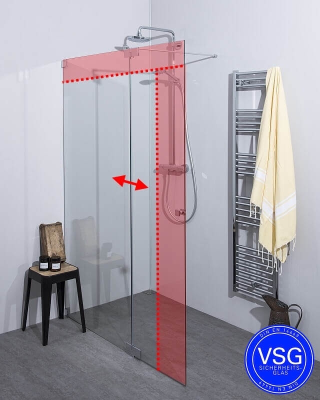 Combia Walk-In Dusche aus VSG Glas