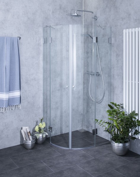 Viertelkreis-Dusche 2 Türen, ESG Glas,80x80cm,H=195cm, Combia A2V